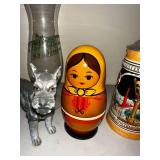 Collection of 4 Unique Decorative Items Including German Beer Stein