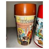Set of 3 Vintage Aladdin Thermos Bottles with Classic Designs