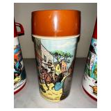 Set of 3 Vintage Aladdin Thermos Bottles with Classic Designs