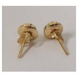 Pair of 14k Yellow Gold Textured Ball Stud Earrings