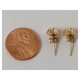 Pair of 14k Yellow Gold Textured Ball Stud Earrings