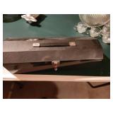 Vintage Metal Tool Box with Assorted Hand Tools