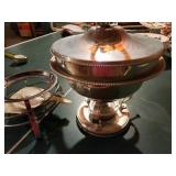 Elegant Silver-Plated Chafing Dish with Stand and Lid