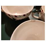 Festive Hand Decorated Lefton Holly Candy Cane and Berries Holiday China Set