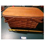 Vintage Woven Picnic Basket with Dining Accessories