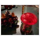 Decorative Table Centerpiece and Red Vase Set