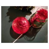 Decorative Table Centerpiece and Red Vase Set