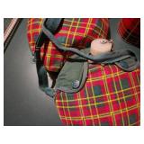 Vintage Set of Red Plaid Thermos and Canteens