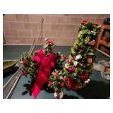 Festive Holiday Decoration Set with Artificial Topiary
