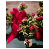 Festive Holiday Decoration Set with Artificial Topiary