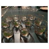 Set of 17 Holiday Glassware with Festive Tree Design