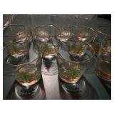 Set of 17 Holiday Glassware with Festive Tree Design