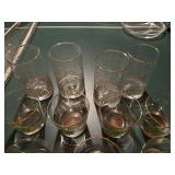 Set of 17 Holiday Glassware with Festive Tree Design