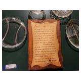 Vintage Clear Glass Serving Dishes with Love Quote Decor