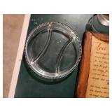 Vintage Clear Glass Serving Dishes with Love Quote Decor