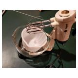 Vintage Sunbeam Stand Mixer with Glass and Milk Glass Bowls