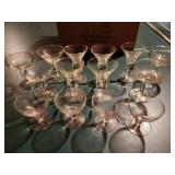 Set of 12 Vintage Crystal Wine Glasses