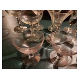 Set of 12 Vintage Crystal Wine Glasses