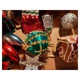 Vintage Christmas Ornament Collection with Beaded and Fabric Designs