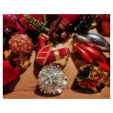 Vintage Christmas Ornament Collection with Beaded and Fabric Designs
