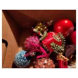 Vintage Christmas Ornament Collection with Beaded and Fabric Designs