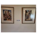 Pair of Framed Watercolor Paintings by Gastelum