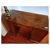 Ethan Allen Solid Wood Desk with Brass Handles