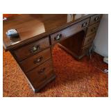 Ethan Allen Solid Wood Desk with Brass Handles