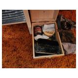 Vintage Wooden Washboard and Shoe Polish Kit