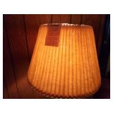 Vintage Brass Table Lamp with Pleated Shade, 31" Tall