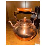 Set of 3 Vintage Copper Teapot and Glass Bottles