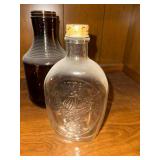 Set of 3 Vintage Copper Teapot and Glass Bottles