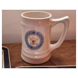 Set of 2 Nautical Ship Art Trays and US Navy Ceramic Mug