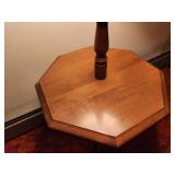 Vintage Wooden Floor Lamp with Integrated Side Table