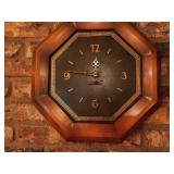 Vintage Octagonal Wooden Wall Clock with Roman Numerals