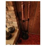 Vintage Fireplace Tool Set with Stand