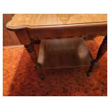 Vintage Side Table with Lower Shelf and Ornate Legs