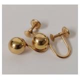 Pair of 14K Gold Screw Back Earrings