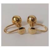 Pair of 14K Gold Screw Back Earrings