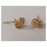 Pair of 14k Gold Knot Earrings