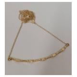 14K Gold Chain Necklace with Elegant Bar Pendant