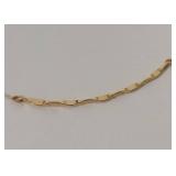 14K Gold Chain Necklace with Elegant Bar Pendant