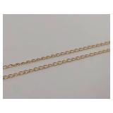 14K Gold Chain Necklace with Elegant Bar Pendant