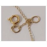 14K Gold Chain Necklace with Elegant Bar Pendant