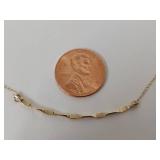 14K Gold Chain Necklace with Elegant Bar Pendant