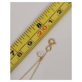 14K Gold Chain Necklace with Elegant Bar Pendant