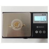 14K Gold Chain Necklace with Elegant Bar Pendant