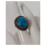 Vintage Silver Ring with Turquoise Color Stone