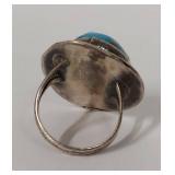Vintage Silver Ring with Turquoise Color Stone