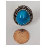 Vintage Silver Ring with Turquoise Color Stone